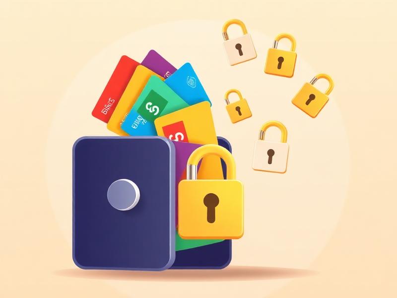Colorful cards stored inside a secure digital vault